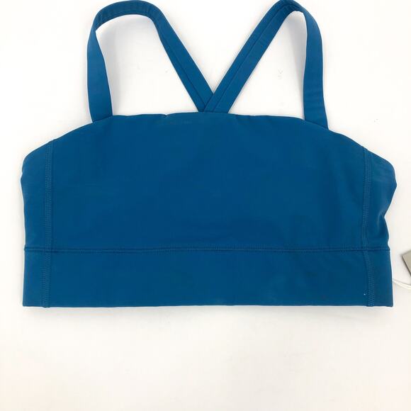 EVERLANE Women's The Perform Crop Top XS Blue Criss-Cross Sports Bra NWT - Picture 6 of 11